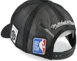 Hatstore Exclusive x Los Angeles Lakers Los Angeles Script & Patches Black Trucker - Mitchell & Ness