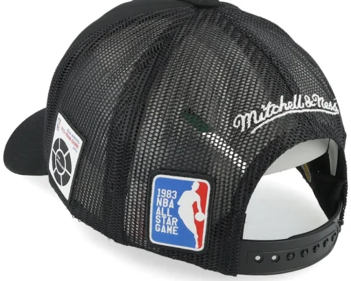 Hatstore Exclusive x Los Angeles Lakers Los Angeles Script & Patches Black Trucker - Mitchell & Ness