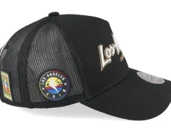 Hatstore Exclusive x Los Angeles Lakers Los Angeles Script & Patches Black Trucker - Mitchell & Ness