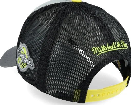 Hatstore Exclusive x Los Angeles Lakers Iron Neon/Yellow Trucker - Mitchell & Ness
