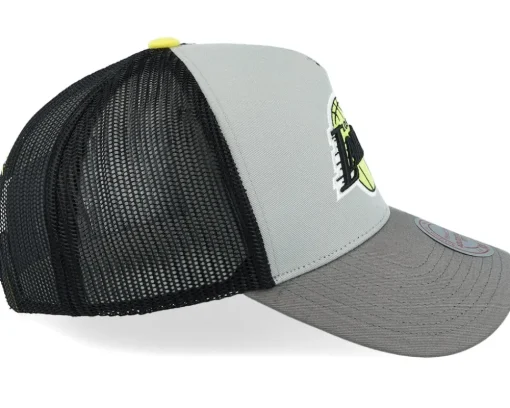 Hatstore Exclusive x Los Angeles Lakers Iron Neon/Yellow Trucker - Mitchell & Ness