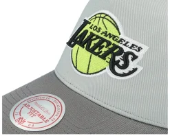 Hatstore Exclusive x Los Angeles Lakers Iron Neon/Yellow Trucker - Mitchell & Ness