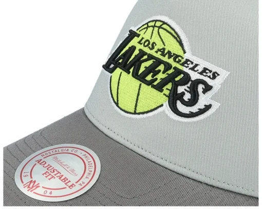 Hatstore Exclusive x Los Angeles Lakers Iron Neon/Yellow Trucker - Mitchell & Ness