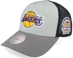 Hatstore Exclusive x Los Angeles Lakers Iron Grey/Black Trucker - Mitchell & Ness