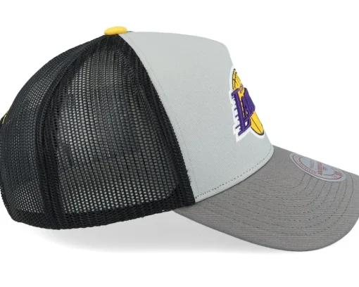 Hatstore Exclusive x Los Angeles Lakers Iron Grey/Black Trucker - Mitchell & Ness