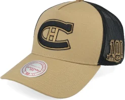 Hatstore Exclusive x Montreal Canadiens Archaeo Tan/Black Trucker - Mitchell & Ness