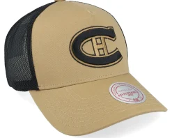 Hatstore Exclusive x Montreal Canadiens Archaeo Tan/Black Trucker - Mitchell & Ness