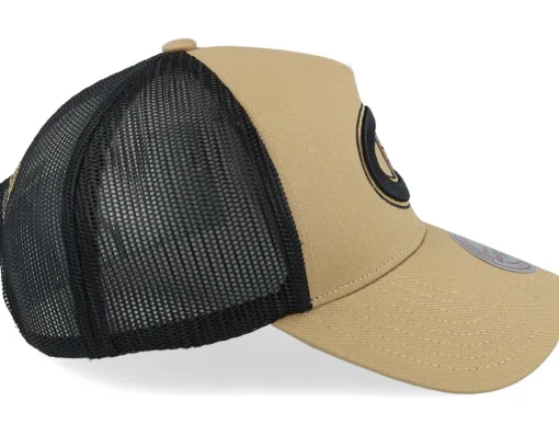 Hatstore Exclusive x Montreal Canadiens Archaeo Tan/Black Trucker - Mitchell & Ness