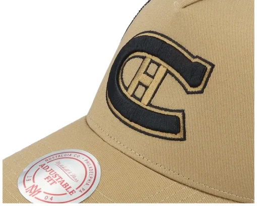 Hatstore Exclusive x Montreal Canadiens Archaeo Tan/Black Trucker - Mitchell & Ness