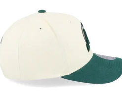 Hatstore Exclusive x New Jersey Devils Grand Suede Cream/Dark Green Adjustable - Mitchell & Ness