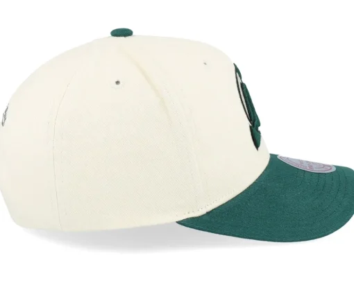 Hatstore Exclusive x New Jersey Devils Grand Suede Cream/Dark Green Adjustable - Mitchell & Ness