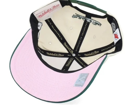 Hatstore Exclusive x New Jersey Devils Grand Suede Cream/Dark Green Adjustable - Mitchell & Ness