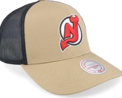 Hatstore Exclusive x New Jersey Devils Archaeo Tan/Black Trucker - Mitchell & Ness