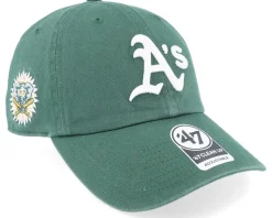 Hatstore Exclusive x Oakland Athletics Cooperstown Under Cleanup Dark Green Dad Cap - 47 Brand