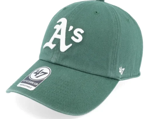 Hatstore Exclusive x Oakland Athletics Cooperstown Under Cleanup Dark Green Dad Cap - 47 Brand