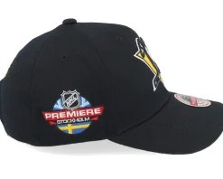 Hatstore Exclusive x Pittsburgh Penguins Premiere Black/Yellow Adjustable - Mitchell & Ness