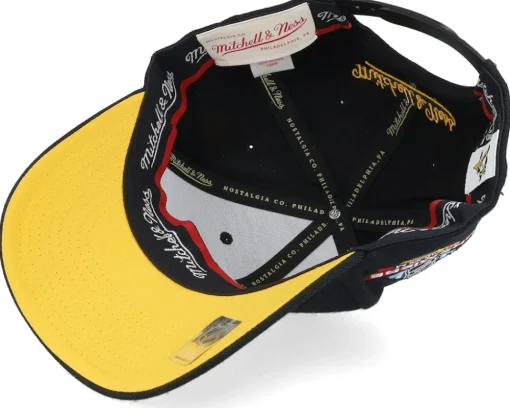 Hatstore Exclusive x Pittsburgh Penguins Premiere Black/Yellow Adjustable - Mitchell & Ness