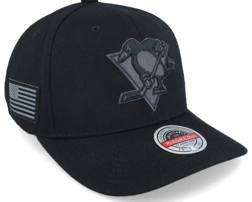 Hatstore Exclusive x Pittsburgh Penguins Black Flag Black Adjustable - Mitchell & Ness