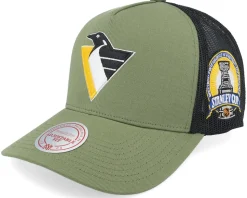Hatstore Exclusive x Pittsburgh Penguins Finals Olive Trucker - Mitchell & Ness
