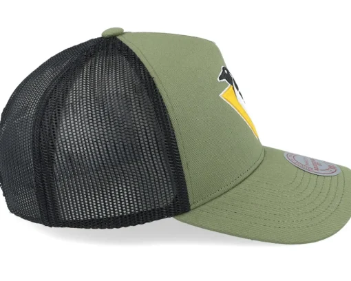 Hatstore Exclusive x Pittsburgh Penguins Finals Olive Trucker - Mitchell & Ness