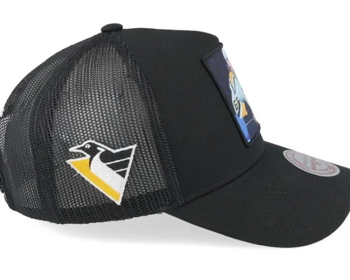Hatstore Exclusive x Pittsburgh Penguins Legendary Black A-frame Trucker - Mitchell & Ness