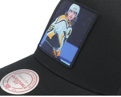 Hatstore Exclusive x Pittsburgh Penguins Legendary Black A-frame Trucker - Mitchell & Ness