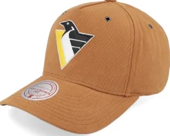 Hatstore Exclusive x Pittsburgh Penguins Trek 4.0 Tan A-frame Adjustable - Mitchell & Ness