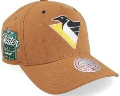 Hatstore Exclusive x Pittsburgh Penguins Trek 4.0 Tan A-frame Adjustable - Mitchell & Ness