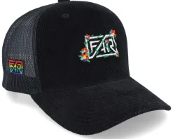Hatstore Exclusive x Pride Flowers Cord Black A-frame Trucker - Fair