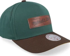 Hatstore Exclusive x Pro Crown Box Logo Dark Green/Brown A-Frame Adjustable - Mitchell & Ness