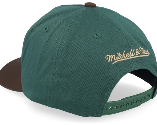Hatstore Exclusive x Pro Crown Box Logo Dark Green/Brown A-Frame Adjustable - Mitchell & Ness