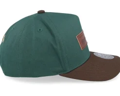 Hatstore Exclusive x Pro Crown Box Logo Dark Green/Brown A-Frame Adjustable - Mitchell & Ness