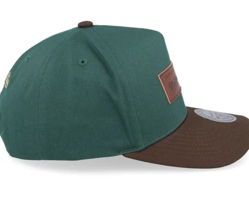 Hatstore Exclusive x Pro Crown Box Logo Dark Green/Brown A-Frame Adjustable - Mitchell & Ness