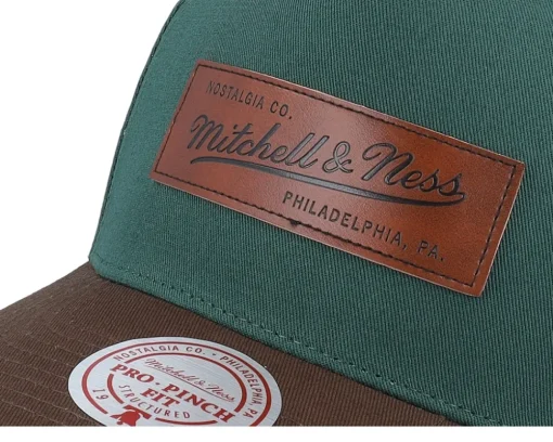 Hatstore Exclusive x Pro Crown Box Logo Dark Green/Brown A-Frame Adjustable - Mitchell & Ness