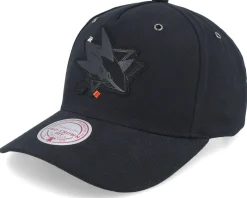 Hatstore Exclusive x San Jose Sharks Engraved Black Adjustable - Mitchell & Ness