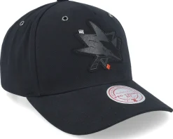 Hatstore Exclusive x San Jose Sharks Engraved Black Adjustable - Mitchell & Ness