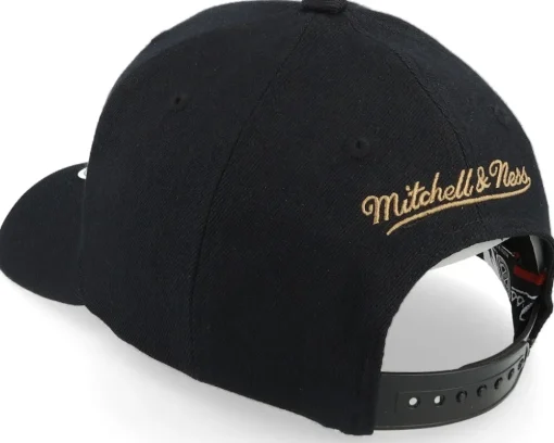 Hatstore Exclusive x San Jose Sharks TKO Leather Logo NHL Bronze/Black Adjustable - Mitchell & Ness