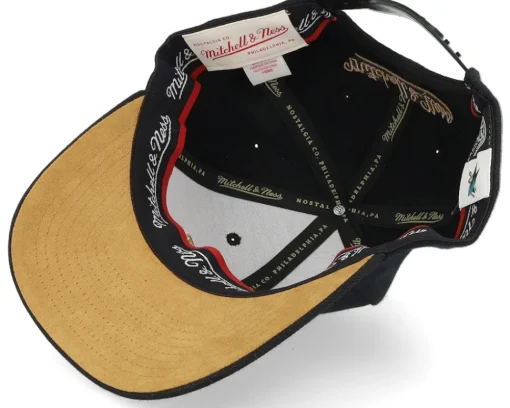 Hatstore Exclusive x San Jose Sharks TKO Leather Logo NHL Bronze/Black Adjustable - Mitchell & Ness
