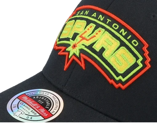 Hatstore Exclusive x San Antonio Spurs Noche Latina Black Adjustable - Mitchell & Ness