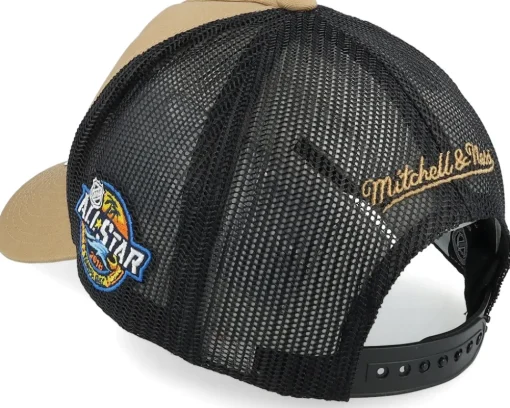 Hatstore Exclusive x Tampa Bay Lightning Archaeo Tan/Black A-frame Trucker - Mitchell & Ness