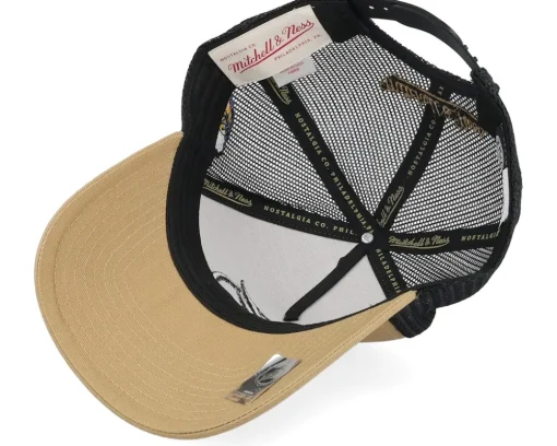 Hatstore Exclusive x Tampa Bay Lightning Archaeo Tan/Black A-frame Trucker - Mitchell & Ness