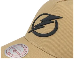Hatstore Exclusive x Tampa Bay Lightning Archaeo Tan/Black A-frame Trucker - Mitchell & Ness