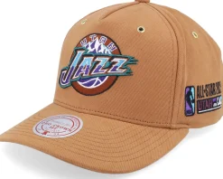 Hatstore Exclusive x Utah Jazz Purple Pop Tan Adjustable - Mitchell & Ness