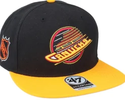 Hatstore Exclusive x Vancouver Canucks Sure Shot Two Tone Captain Black/Yellow Snapback - 47 Brand