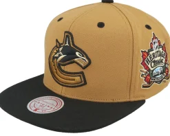 Hatstore Exclusive x Vancouver Canucks Heritage Brown/Black Snapback - Mitchell & Ness