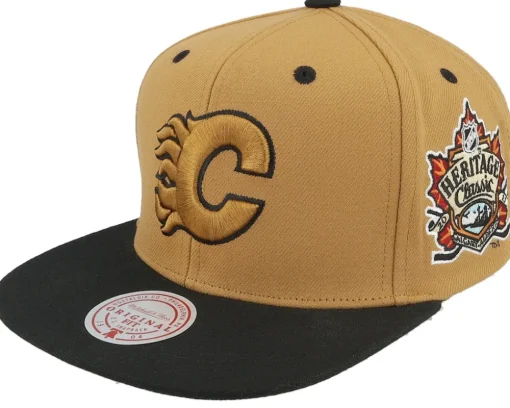 Hatstore Exclusive x Vancouver Canucks Heritage Brown/Black Snapback - Mitchell & Ness