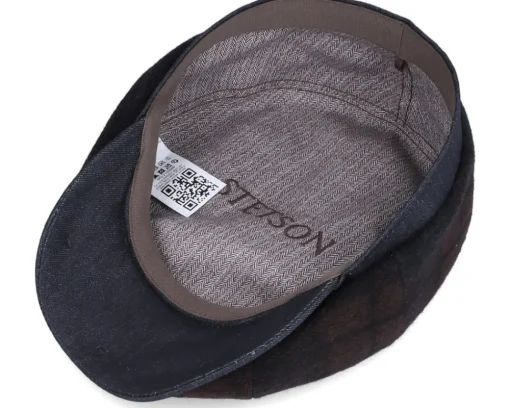 Hatteras Check/Denim Flat Cap - Stetson