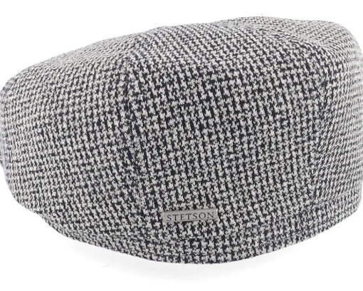 Hatteras Cotton Jersey Blue/White Flat Cap - Stetson