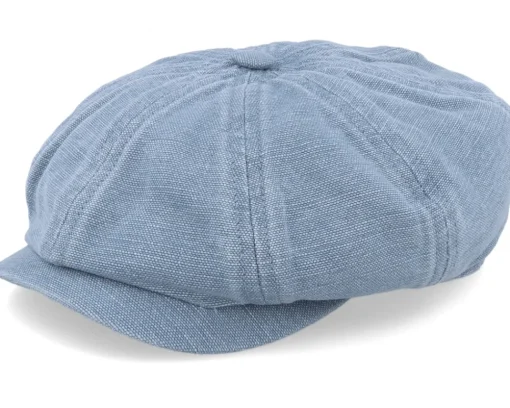 Hatteras Cotton/Linen Blue Flat Cap - Stetson