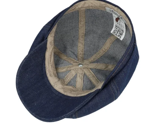 Hatteras Denim Sustainable Dark Denim Flat Cap - Stetson